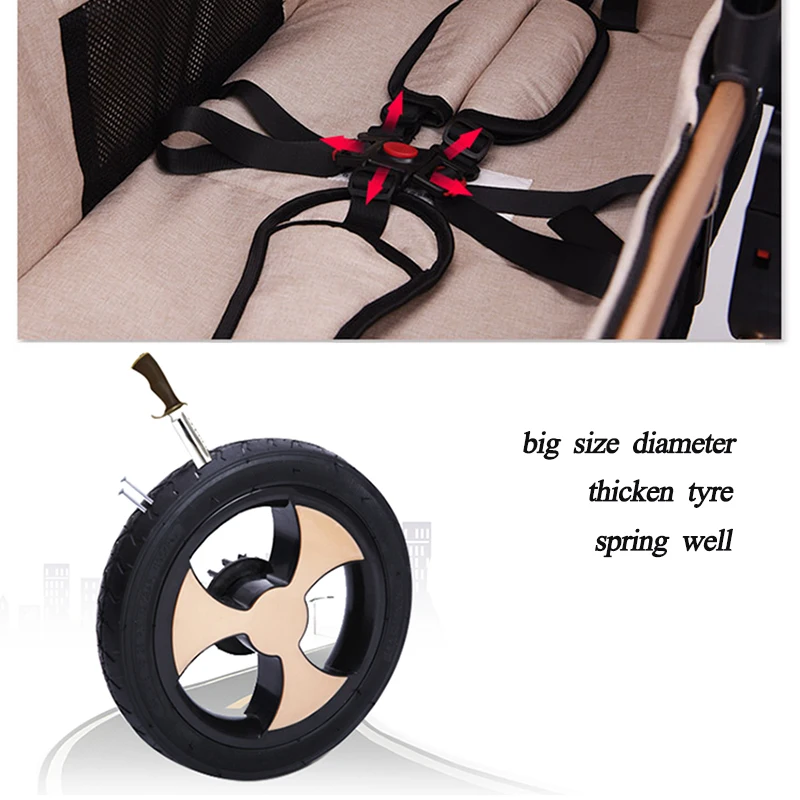 
2019 Best Selling European Big Wheels Luxury Stroller 3 in 1 For Baby 