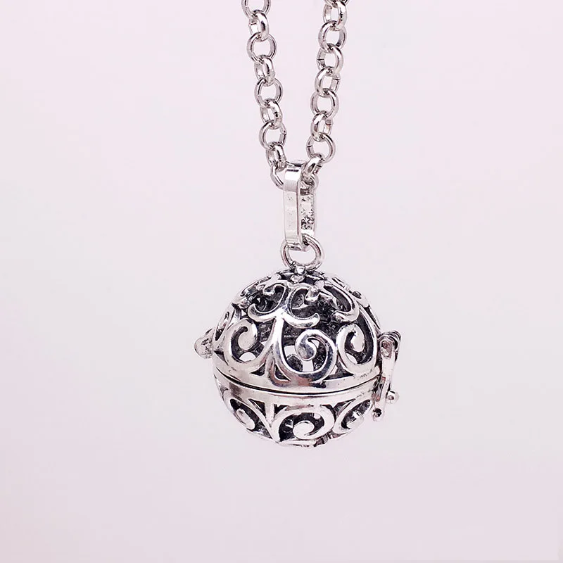 

Fashion Jewelry Silver Cage Flower Pendant Perfume Aromatherapy Diffuser Locket Essential Oil Women Men Necklace
