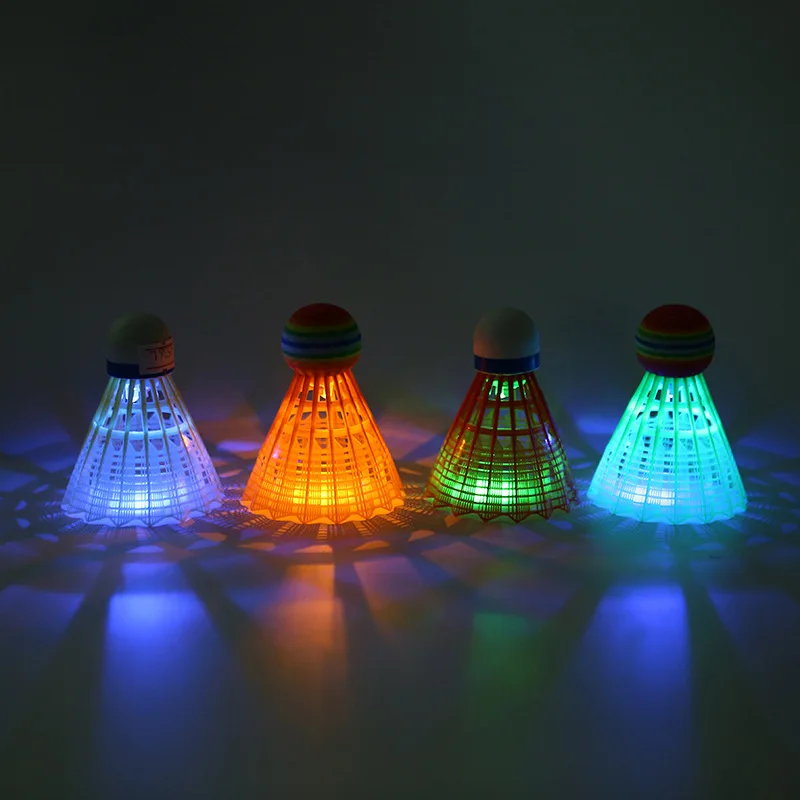 

4pcs LED Lighting Badminton Ball Glowing Plastic Nylon Shuttlecocks, Mixed color