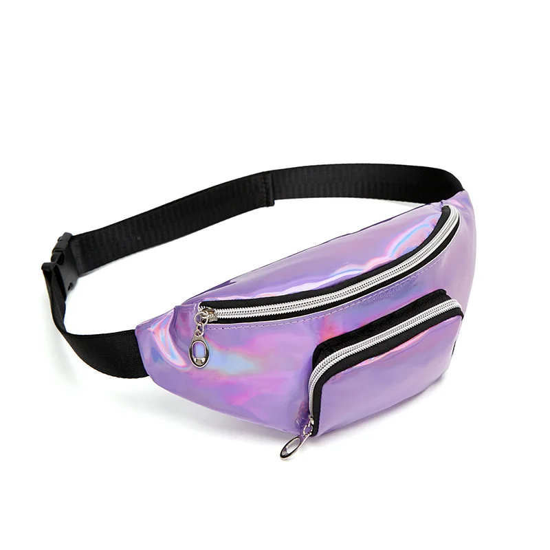 

Custom Fashion Design Women Laser waterproof Running Fanny Pack Belt Waist Bags