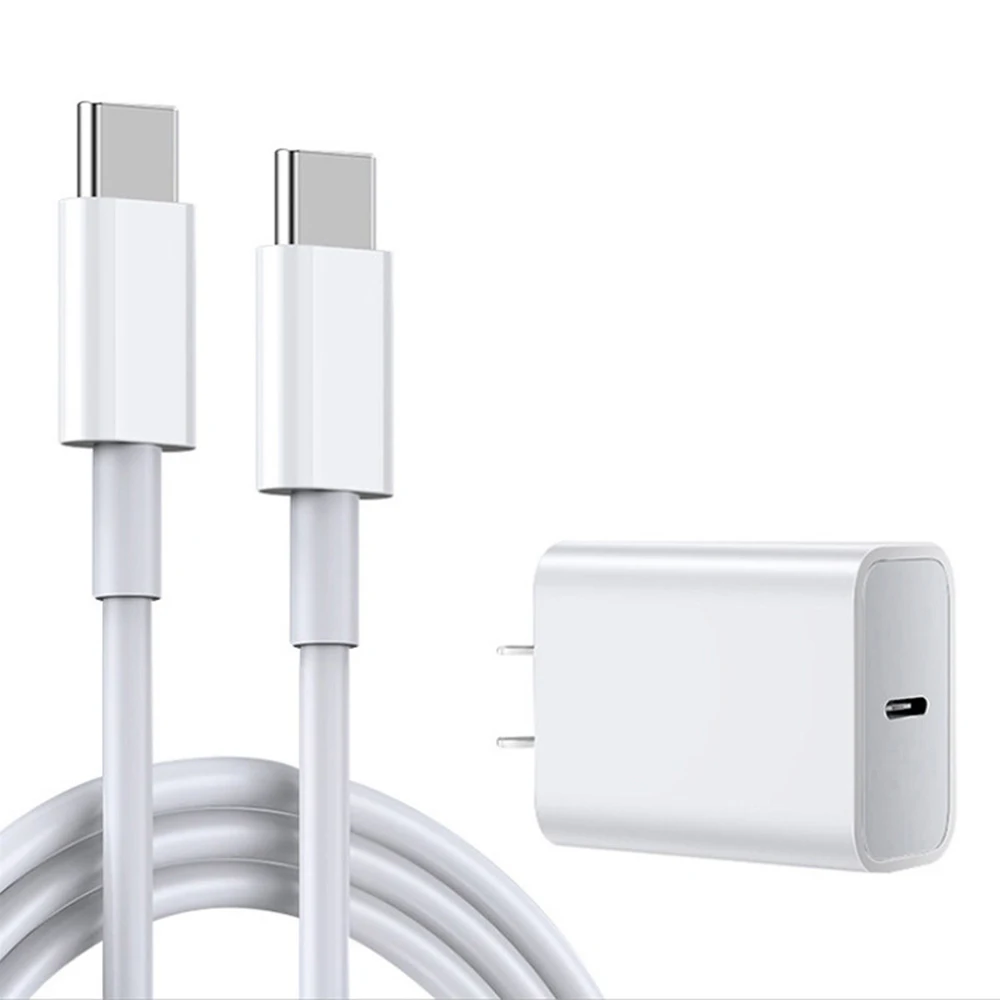 

2021 Vendor 18W 20W PD Fast Charger Adapter Plug Travel Wall Charger for iPhone 12 Pro EU US 1M 2M Charging Cable, White