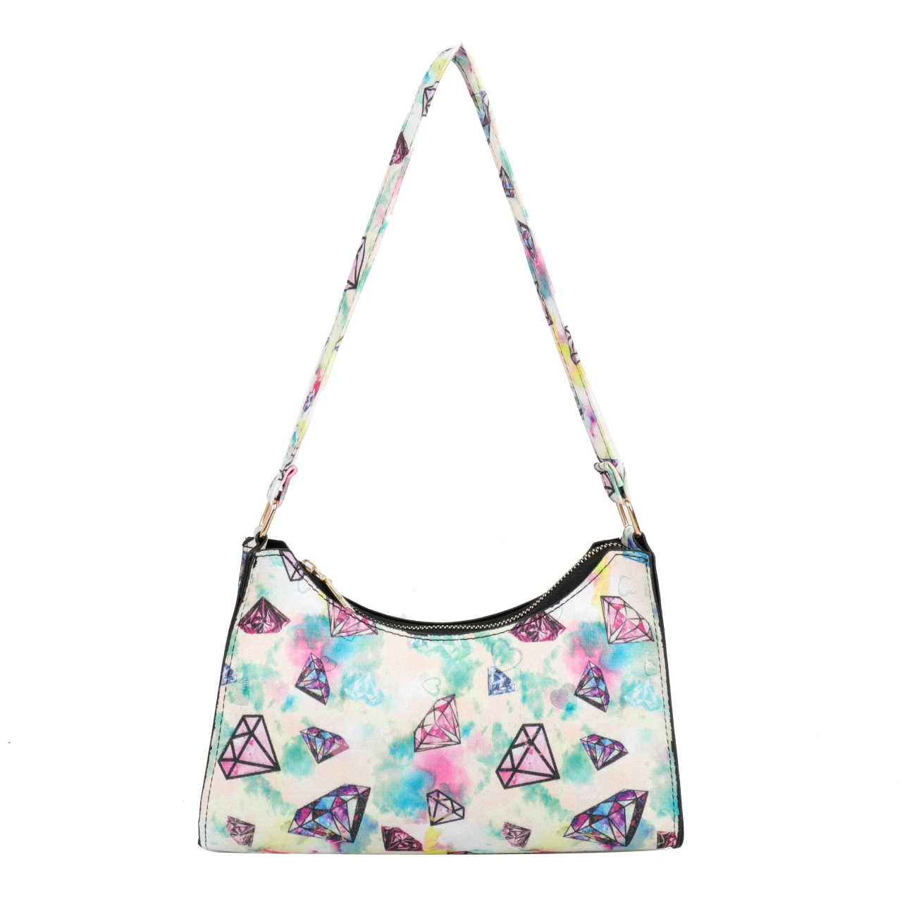 

2021 fashion new style female bag Korean designer underarm bag spray painting mobile phone money handbag