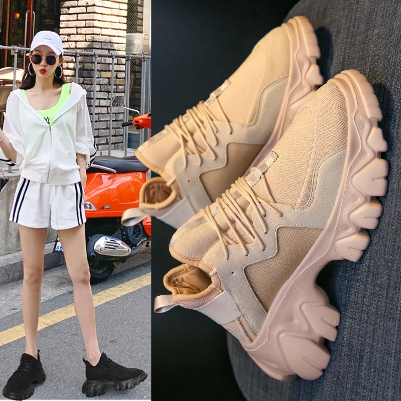 

Oem Sneakers Ladies Chunky Heel Shoes,Best China Sneakers Shoes No Brand,Mesh Sport Sneakers Chunky Heels Women Shoes, All color available