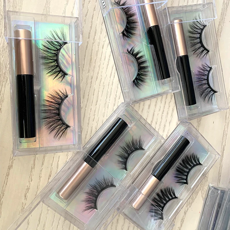 

Custom Top Quality Magnetic 10 Magnet Lashes and Liner Kit Handmade Faux Cils Lash Magnetic Set from Magnetic Eyelash Vendor, Natural black