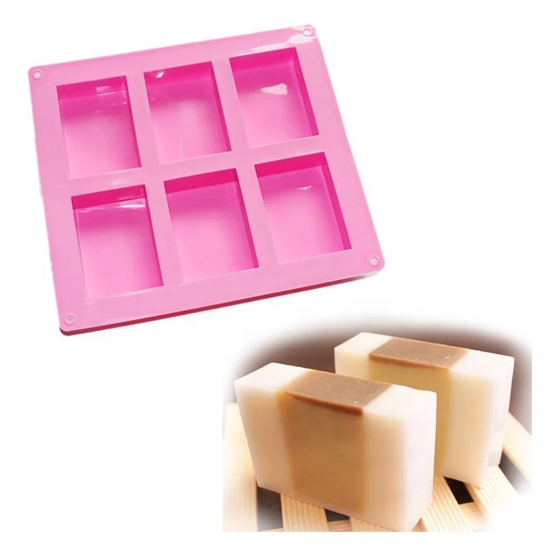 

Wholesale Hotel and Home Rectangle Silicone Soap Mould Chocolate Biscuit Cake Baking Mold, Pink, can be customized