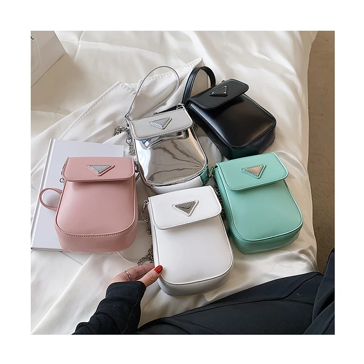 

Simple PU Leather Crossbody Bag For Women Summer Branded Mini Phone Bags Trendy Chain Shoulder Handbags And Purses Small Pouch