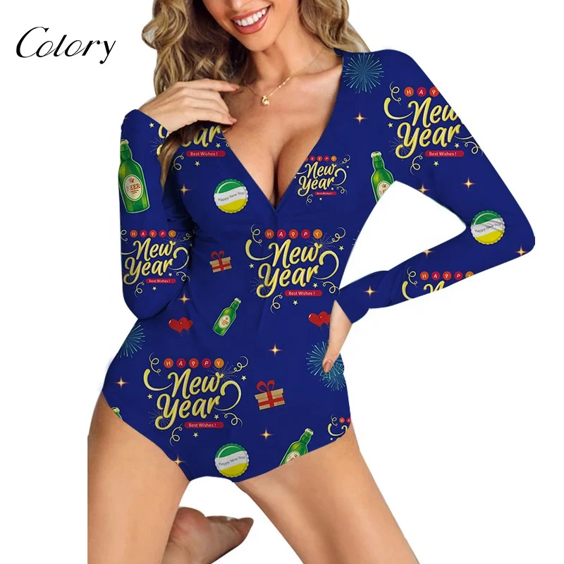 

Colory 2021 Latest Nightwear Valentine Clothes Pajamas Onesie Cute Sleepwear Women New Years Onesie Valentines Onesie, Customized color