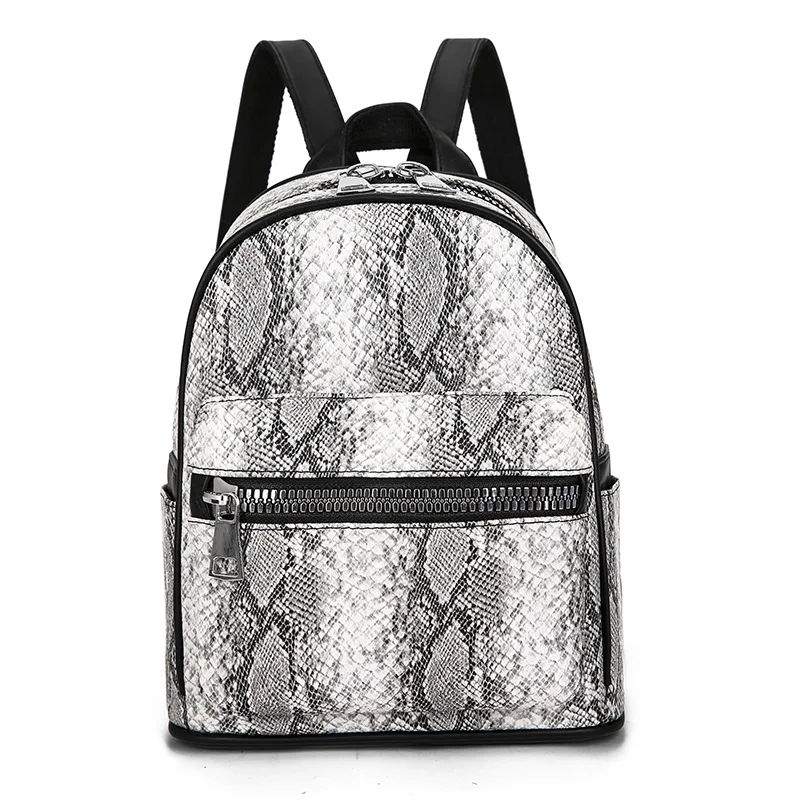 

Ladies Snakeskin Texture PU Leather Back Pack Bag High Quality Outdoor Women Fashion Backpack Bags for Travel