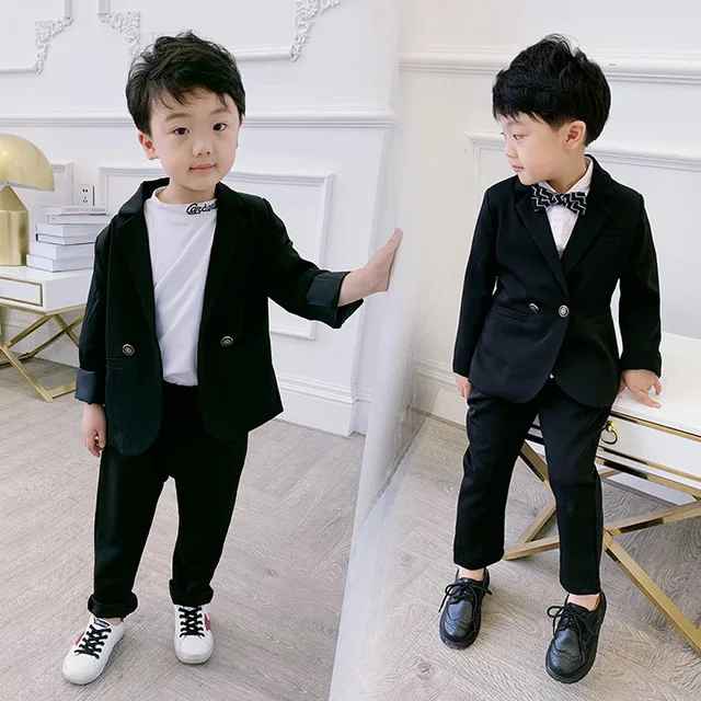 

90-140cm height new spring boys clothing set for wedding birthday blazer+pant handsome boys clothes sets 2pcs, Can be customized