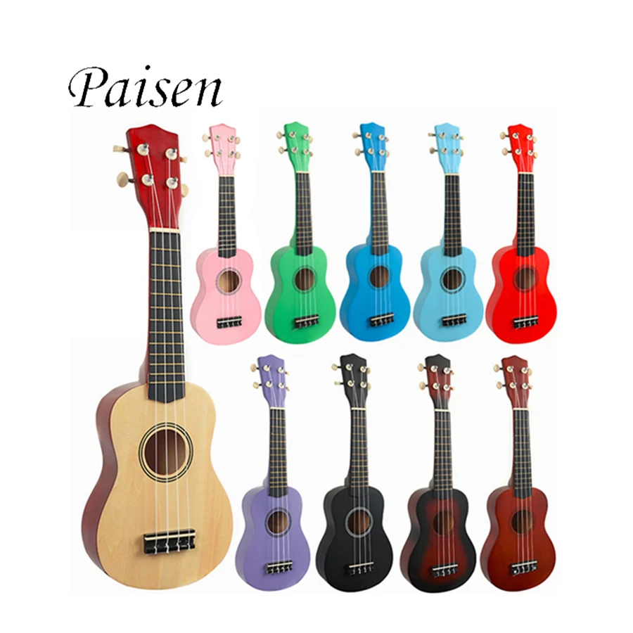 

Paisen Free Sample Wholesale China Custom Logo Wooden Small Guitar Ukelele Basswood 21  Concert Soprano Ukulele, Natural