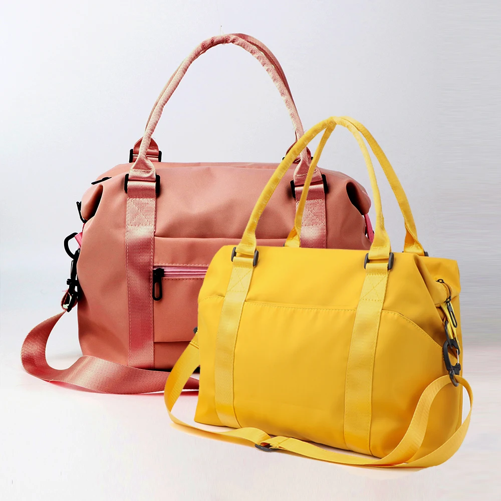 

Wholesale Women Handbags Custom Lady Purses Polyester Overnight Girls Pink Carry-on Travel Bag