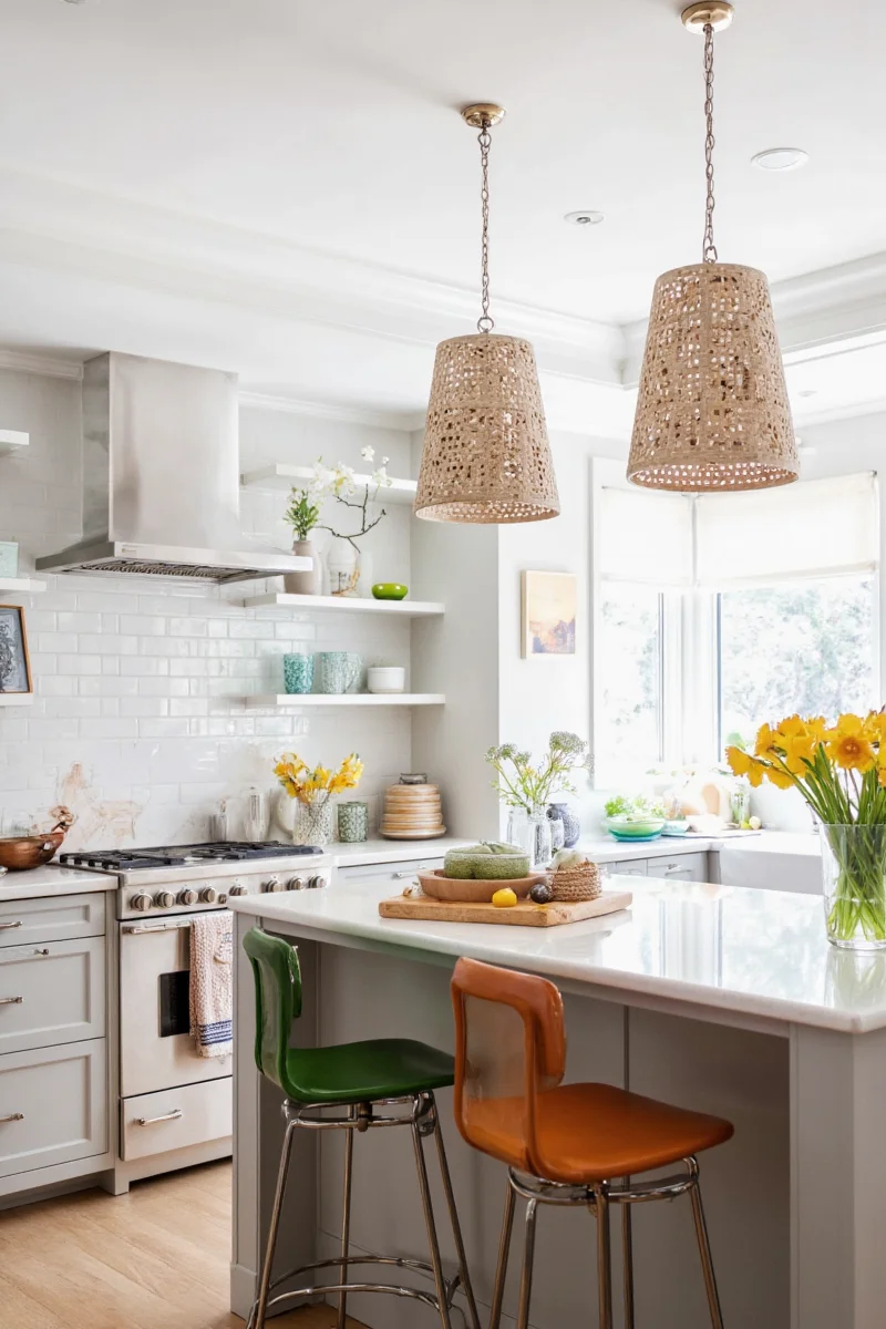 Industrial-style kitchen hanging lights