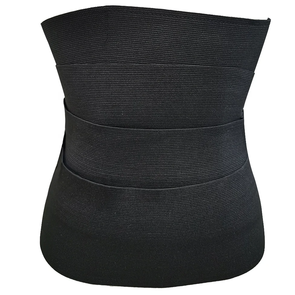 

Free Size Waist Trainer Corset Flat Belly Shaper Re Usable Black Strip Bandage Long Elastic Band Tummy Wrap