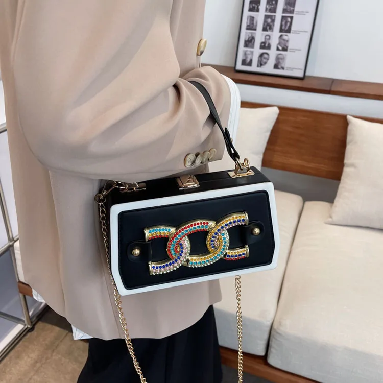 

Square Box Bag 2022 Fashion Handbag Ladies Chain Shoulder Messenger Bag, 5 colors