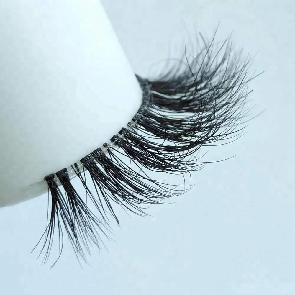 

private label cheap clear band eyelashes eyelash box packaging custom bottom false silk lashes 3d mink, Natural black