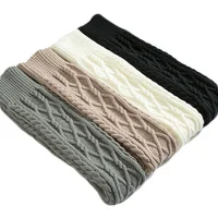 

Knitted Warm Indoor Household Double Diamond Over Knee Women Floor Socks