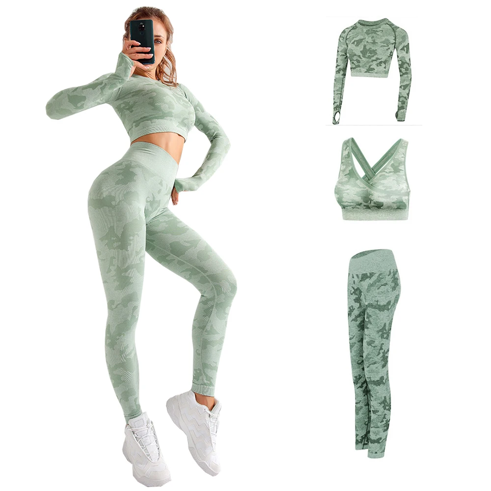 

AOLA Blue Pant Boutique Womens Clothing Mesh Crop Tank And Short Top Hoodie Camo Bra Yoga Sets For Women, Gray/ green/purple