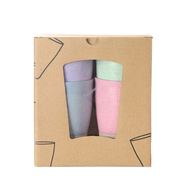 

New Arrival Biodegradable Smile Drinking Cup Plastic Wheat Straw Baby Cup, Blue / beige / pink / green