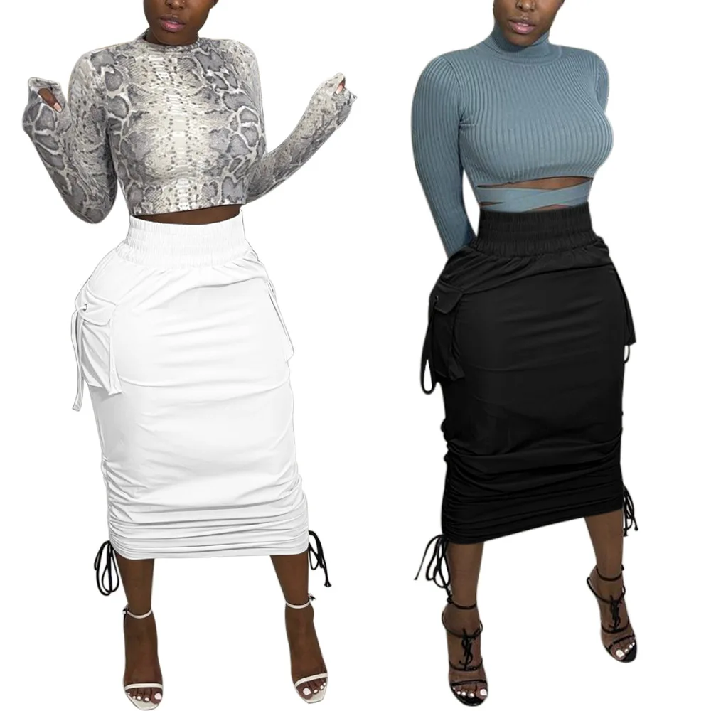 

B54171A Wholesale Europe women sexy bandage fashion slim skirt