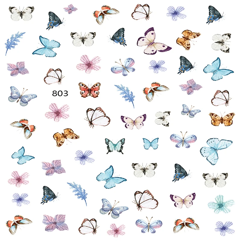 

2021 3D Butterfly Stickers Nail Art Custom Stickers Nail Sticker Cartoon, Colorful