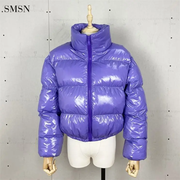 

Best Seller Solid Color Stand Neck Bubble Sleeve Women's Down Coats Lounge Wear Women Puff Jacket Warm Winter Coat