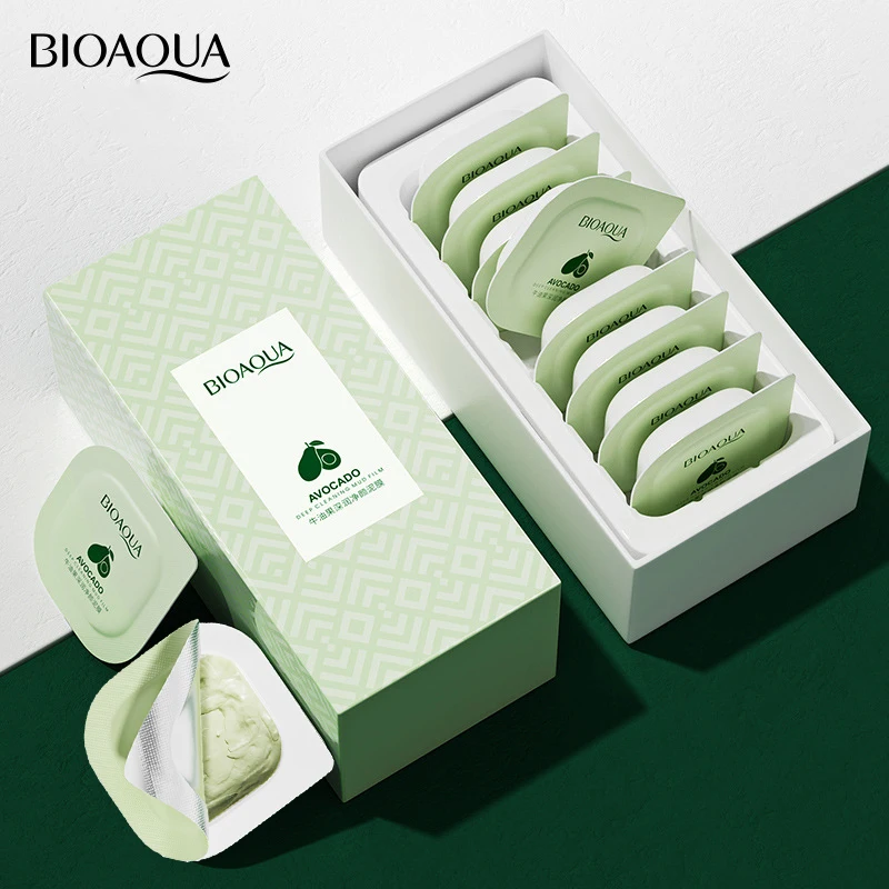 

BioaquaAvocado Extract Clearing Mud Cream Mask Moisturizing Oil-Control Acne Relief Smear Mask Boxed Korean Skin Care Products