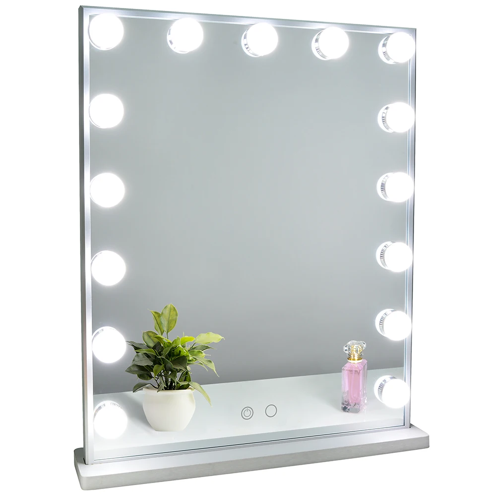 LED Lighted Hollywood Style desktop or wall mounted  vanity mirror