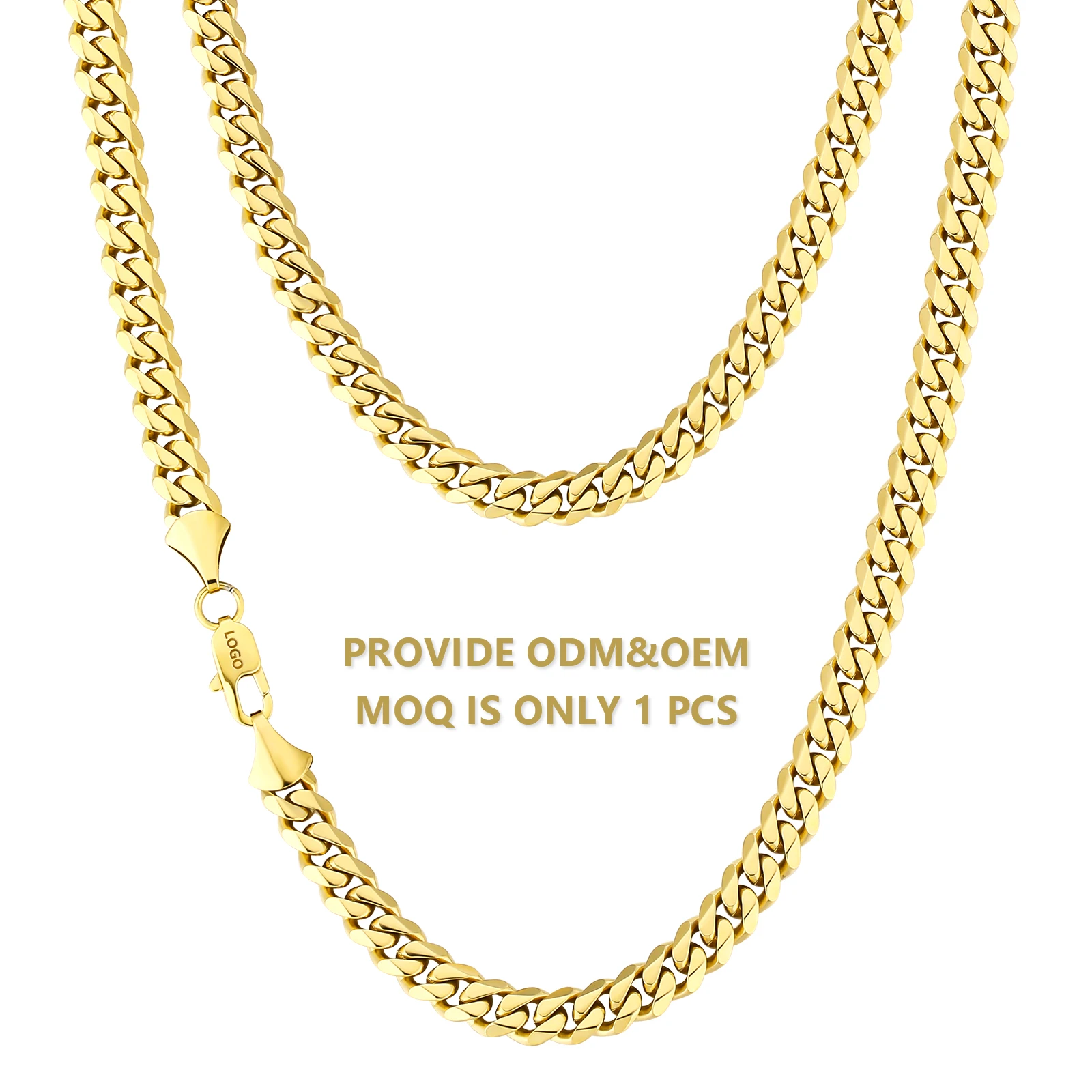 

Real 14K Gold Filled Chain 3/4/5mm 316L Stainless Steel Women Cuban Chain Solid Diamond-Cut Miami Mens Cuban Link Chain Necklace