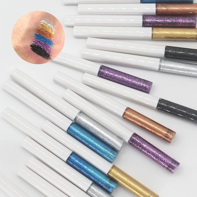 

Wholesale Waterproof Vegan Eye Liner Private Label Long Lasting Vegan Magic Colorful Glitter Eyeliner Liquid, Customized