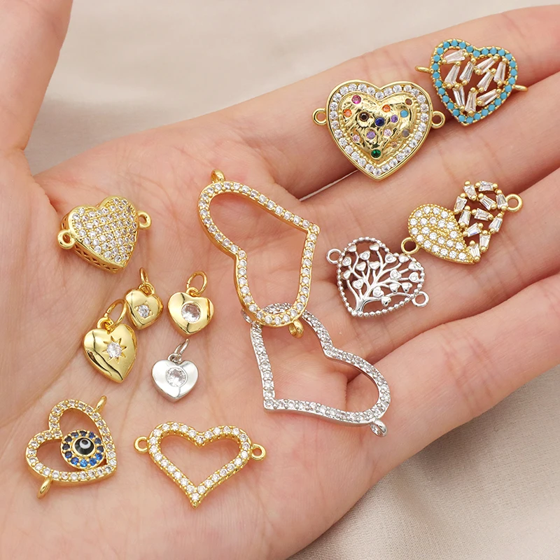 

Good quality women jewelry 18K gold plated bracelet heart charms designer charms for diy bangles bracelet jewelry making