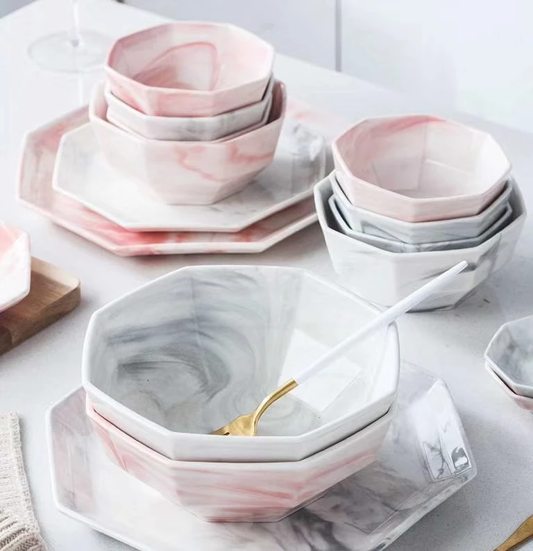 hexagon dinnerware set