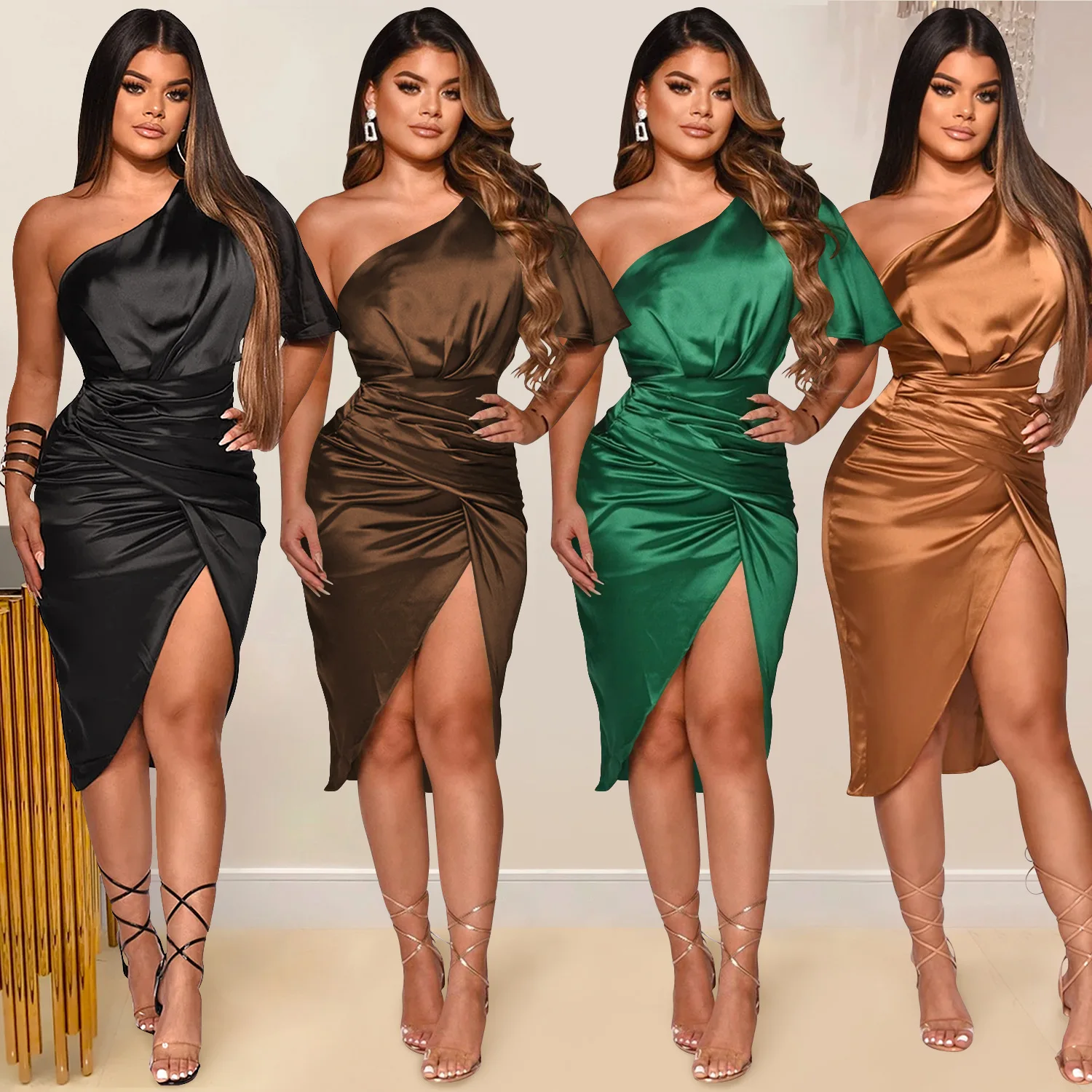 

JY032 Pleated spring new women's dresses bodycon dress evening sleeveless maxi dress