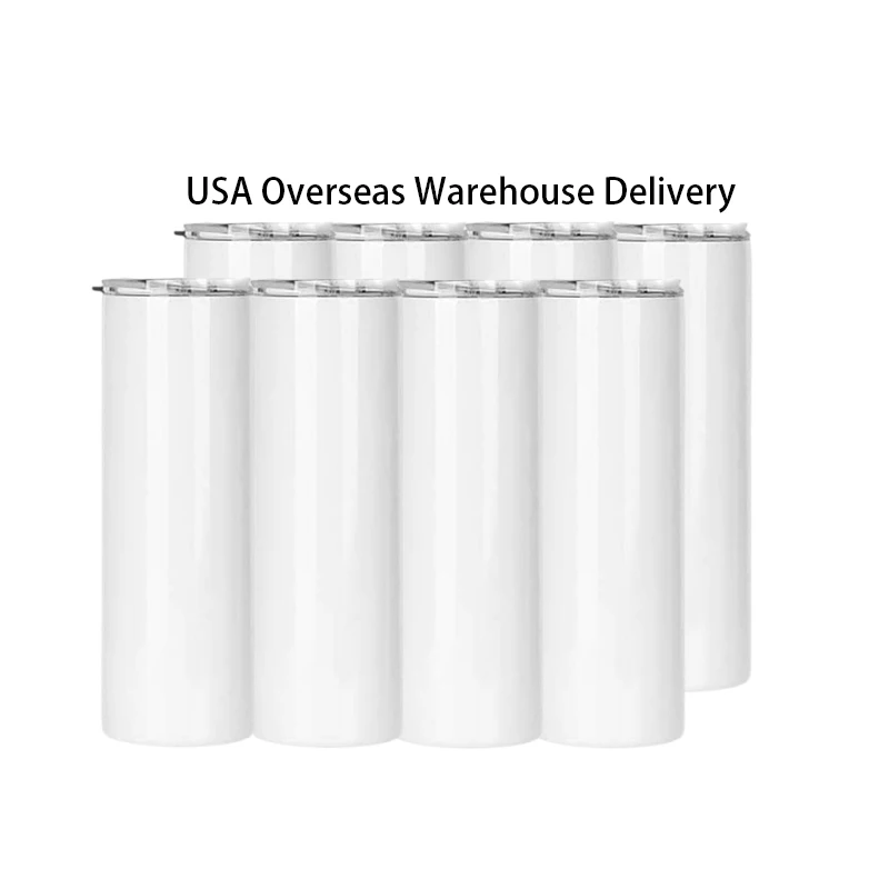 

USA warehouse Double Wall Vacuum Insulated Stainless Steel blanks sublimation tumblers 20 oz straight, White sublimation tumbler