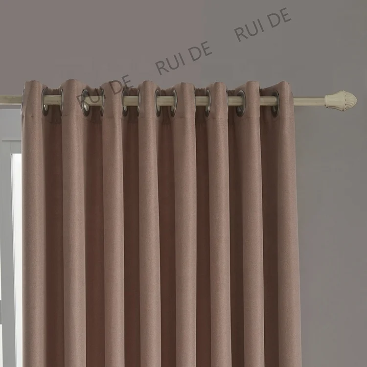 Modern Nordic Style Brown Color Polyester Window Curtains