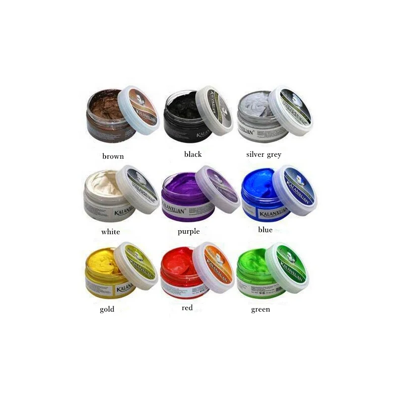 

OEM Private label 9 Colors Hair Dye Styling Pomade Material mud Temporary Disposable Mud Hair Color Wax, Clients choose
