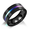 2019 New Men's Titanium jewelry Stainless Steel Colorful Smart rainbow color mens Ring