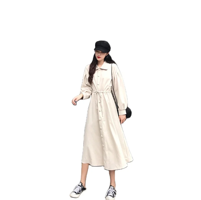 

2021 Korean Girls Clothes Dresses New Arrivals Long White Shirt Cheap Casual Dress, Customized color