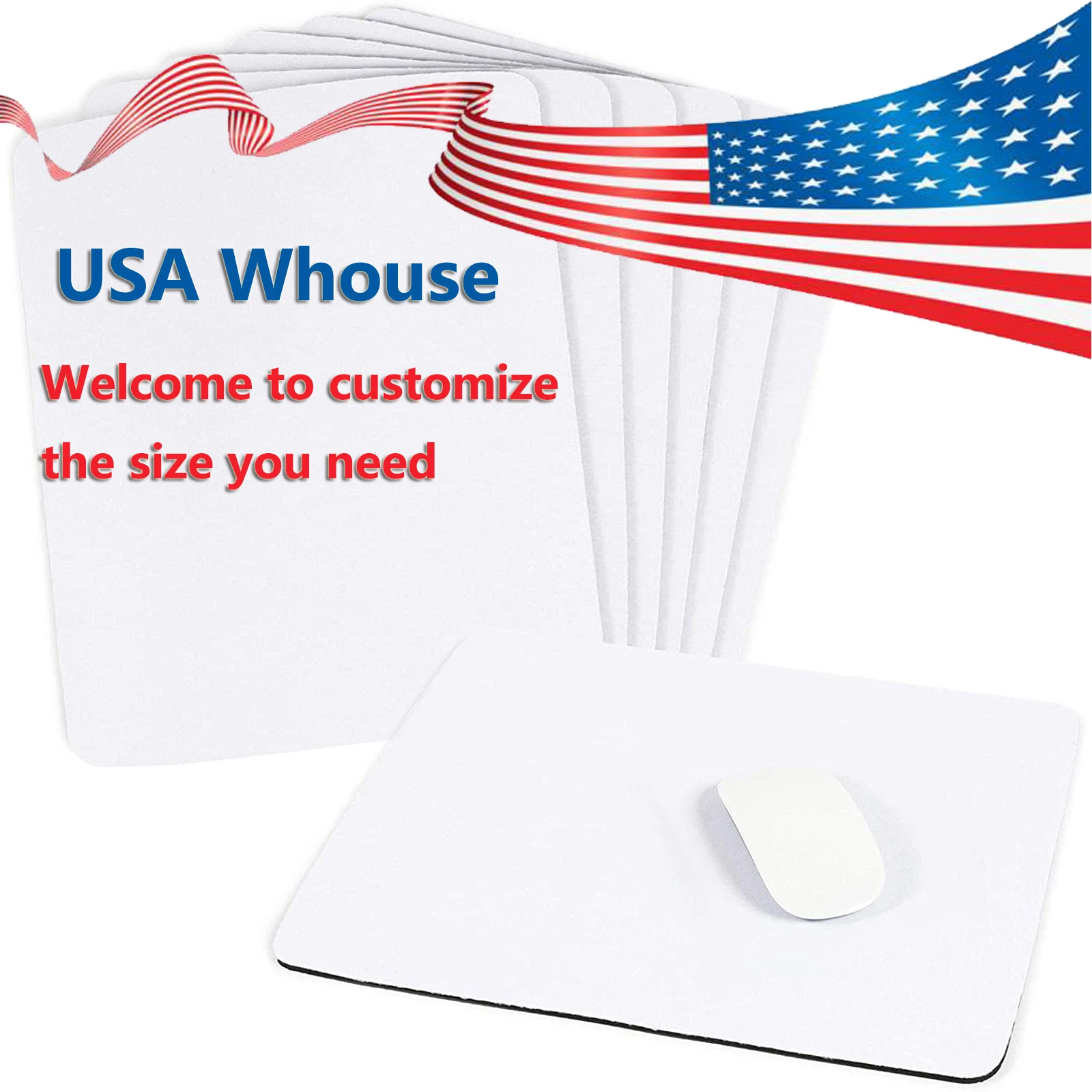 

USA Warehouse Rubber White DIY Sublimation Mouse Pad Blank Bulk For Printed Transfer Heat Press Crafts Gaming Large Mouse Mats