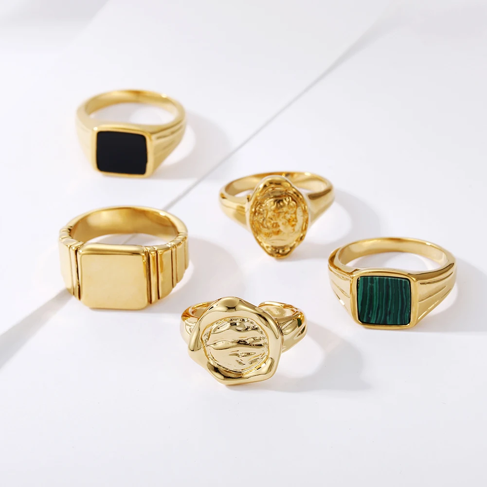 

Quality Jewellery Adjustable Open Real Gold Electroplated Copper Ring Gold Plated Jewelry Finger Ring for Women