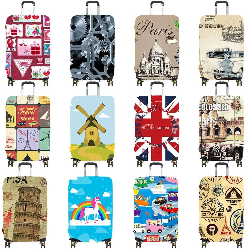 

OEM ODM Spandex luggage cover customized logo printed suitcase cover, Yellow, red, purple, green, blue, black,pink, brown