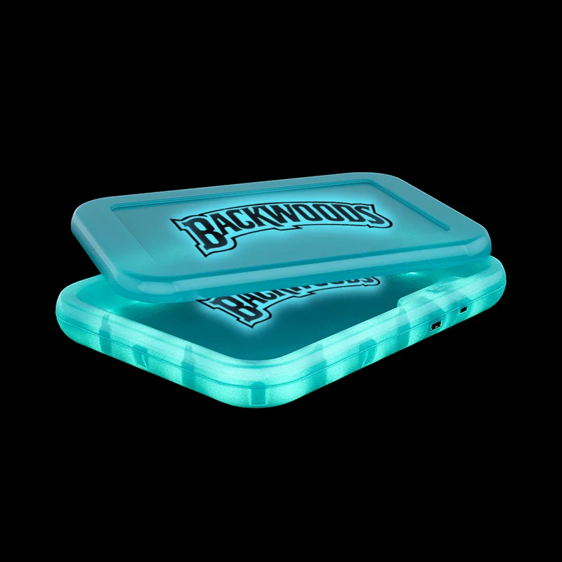 
A Small MOQ Custom Raw Cookies Runtz Weed Led Glow Rolling Tray Smoke Tray Light up Rolling Tray 