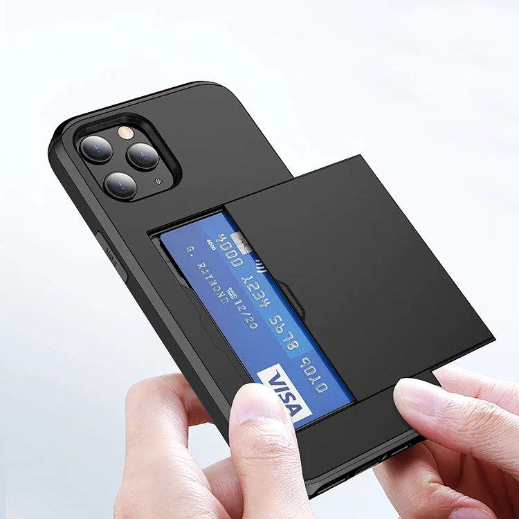 

2 in 1TPU+PC Shockproof Cover Phone Case with Card Holder For iPhone 12 11 pro max, 11 colors