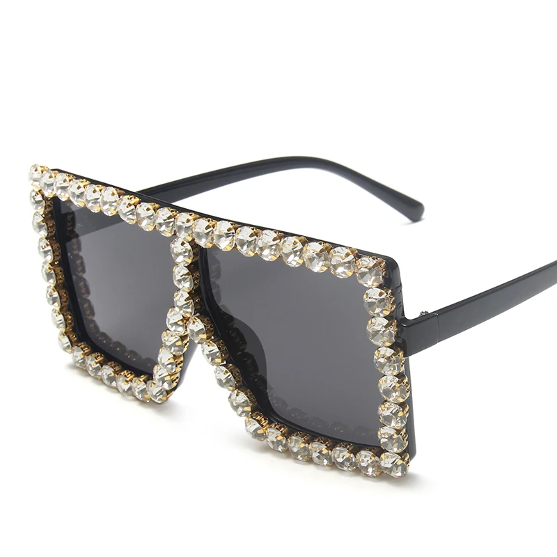 

Diamond Studded Sunglasses With Diamonds Women Fashion 2020 Oversized Big Square Bling Diamond Bling Rhinestone Sunglasses New