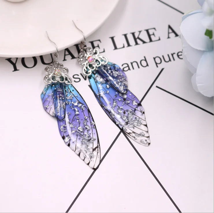 

Handmade Earrings Gold Plated Wings Hook Drop Butterfly Earrings