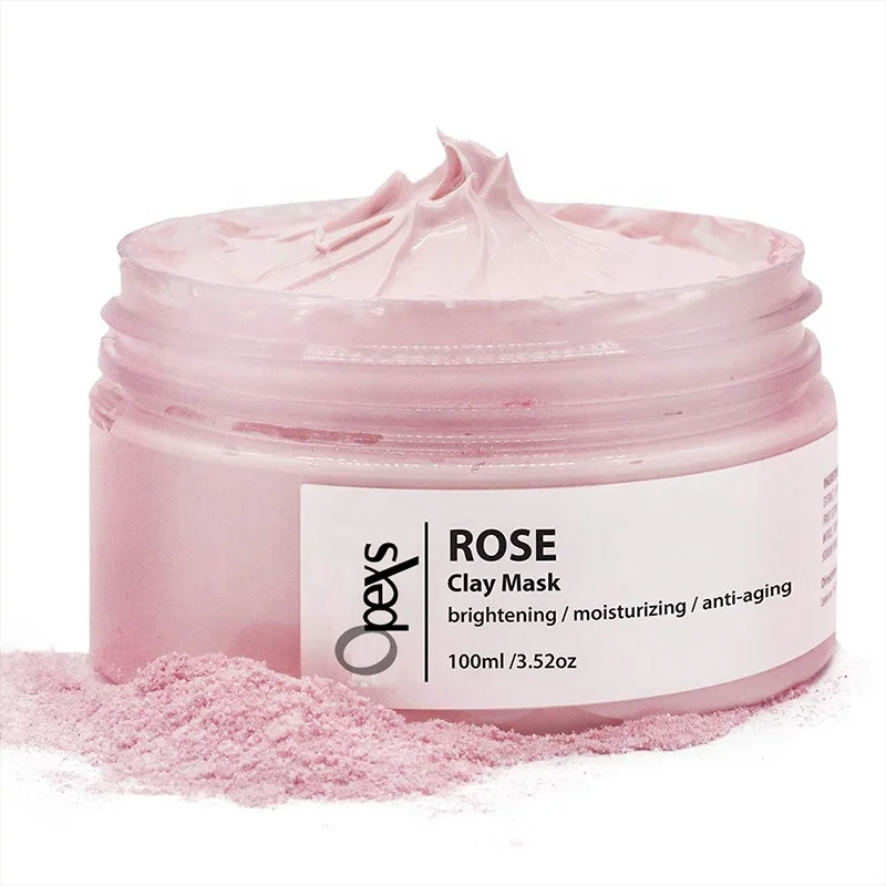 

Private Label Natural Skin Whitening Rose Pink Clay Mask For Minimize Pores