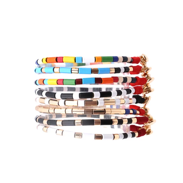 

Best Selling Woman Fashion Accessories Stackable Rainbow Enamel Jewellery Bracelet Set, As the pictures