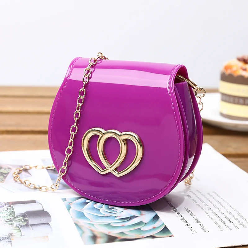 

Heart Lock Mini Jelly Bag Children Women Crossbody Messenger Bags Coin Purse Handbag/, As picture