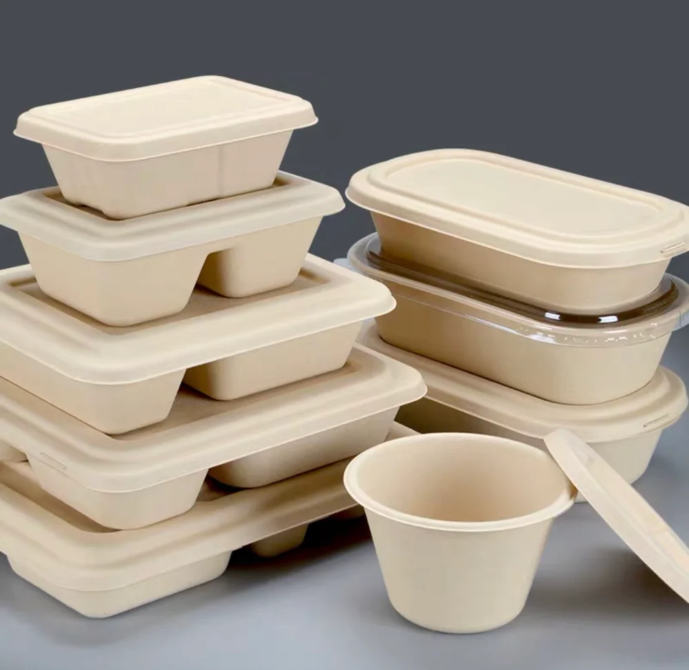 

Biodegradable Disponsible Wholesale Packing Sugarcane Food Container bowl