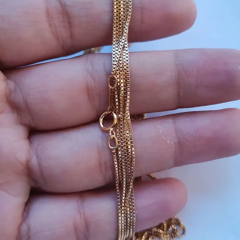 

NANA high quality 14k italian gold filled box necklace chain,18inches lady gold chain