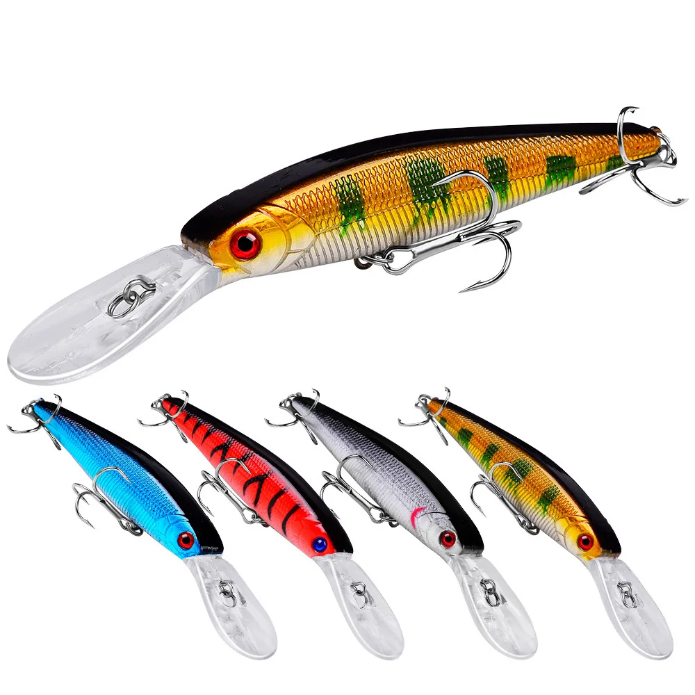 

Jetshark Wholesale 12.5cm 14g 4colors Artificial Plastic Bass Sea Fishing Saltwater Freshwater Floating Bait Minnow Fishing Lure